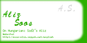 aliz soos business card